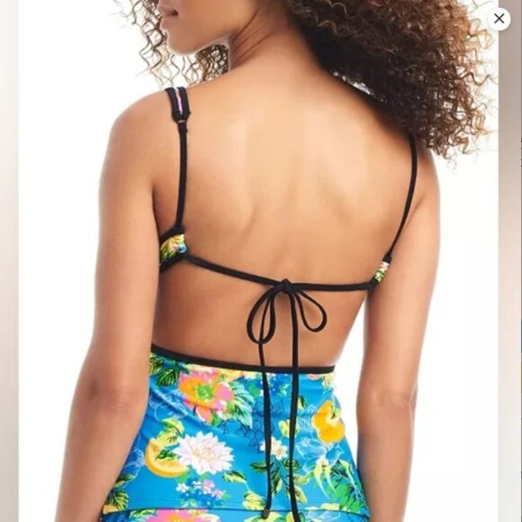 Bar III Women's Printed Plunge-Neck Tropical-Print Tankini - Size: Large - NWT - Picture 2 of 15